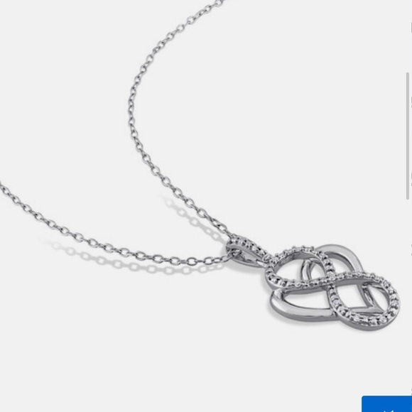 Sterling silver and diamond necklace. NEW WITHOUT TAGS - Picture 6 of 7